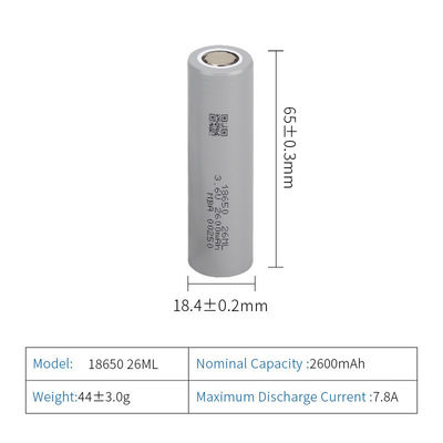 2000 mAh cilindrische lithium-ioncellen MSDS Low Temp batterijen
