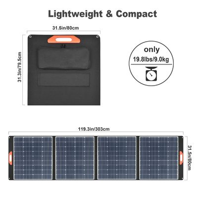 400W vouwbare fotovoltaïsche zonne-energievoorziening voor kamperen