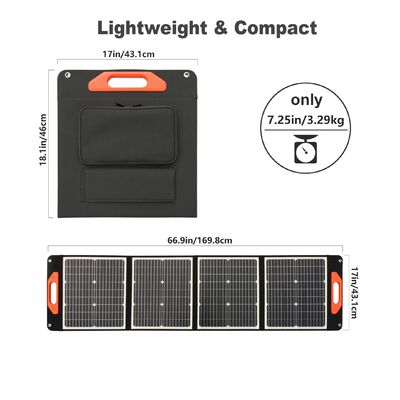 19V 5.3A Draagbare opvouwbare zonnepanelen MSDS Opvouwbare zonnepanelen voor kamperen