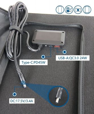 Stof- en waterdicht draagbaar zonnepaneel van 60 W monocristallijn silicium voor campings