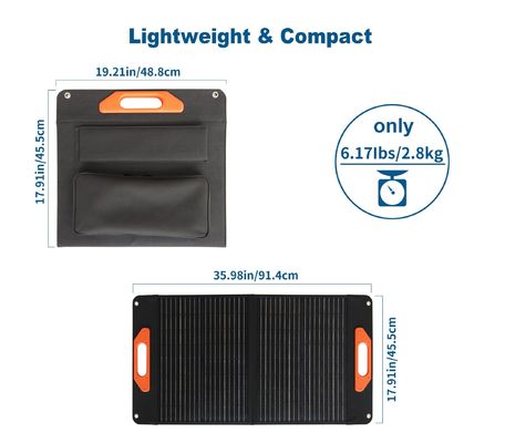 Kleine mono 60W zonnepaneel 2,2 kg opvouwbaar zonnepaneeloplader