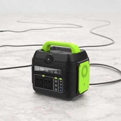 600W energieopslag mobiele noodstroomvoorziening met 300W batterijbank en 200W zonne-oplader