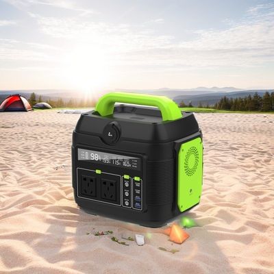 600W energieopslag mobiele noodstroomvoorziening met 300W batterijbank en 200W zonne-oplader