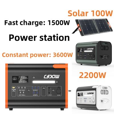 Draagbare zonne-energiecentrale 2000W Oplaadbare mobiele telefoonoplader AC-uitgang 220V voor outdoor noodgenerator RV