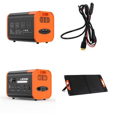 Oranje Zwarte 2000W zonne-energiegenerator met batterijopslag