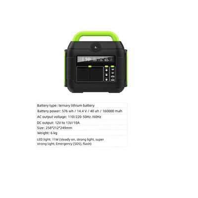 MPPT stille draagbare elektriciteitscentrale 600W zonne-generator met lithiumbatterie