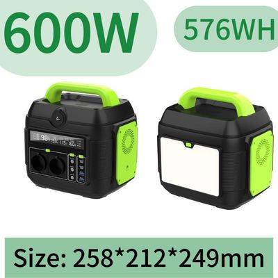 600W draagbare zonne-energiecentrale zonne-generator met LED-licht 11W en op aanvraag