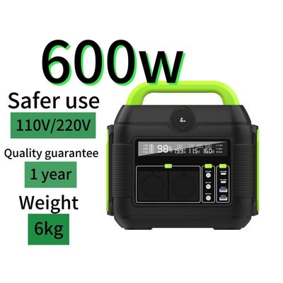 6 kg draagbare elektriciteitscentrale 576wh mini zonne-generator zwart groen