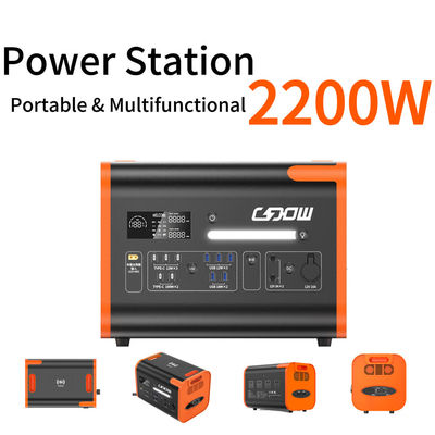 Draagbare elektriciteitscentrale voor huishoudens 2200W zonne-energiegenerator met hoog vermogen