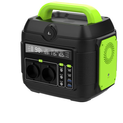 600W AC-DC mobiele noodgeval thuis Buiten draagbare elektriciteitscentrale Zwarte zonne-energie generator