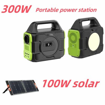 EU AC Socket Compatibel Alle 300W Draagbare Zonnecentrale met Lithium RV Battery