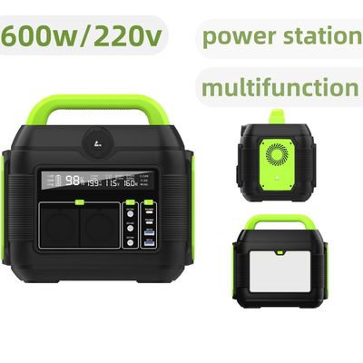 Un AC Socket 600W Oplaadbare verlichting Draagbare mobiele elektriciteitscentrale Zonne-generator