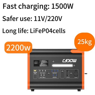 Aanpasbare 110V / 220V sinusgolflengte Energiecentrale Lifep04 Batterij Snel opladen