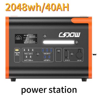 AC Pure Sine Wave 2200W/2048wh Draagbare elektriciteitscentrale voor een familiecampingreis in de buitenlucht
