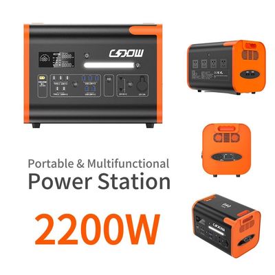 2200W draagbare powerbank met type C 3*18W/2*100W en 2500W oplaadbaar zonnepaneel