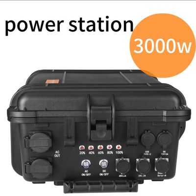 Zwart Multifunctioneel 3000W 3000wh Draagbaar Zonnecentrale voor buitenafstand