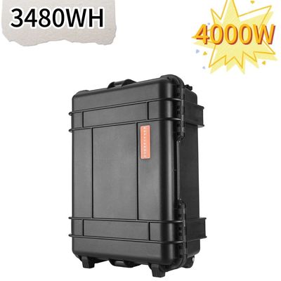 Zwarte trekbalk 4000W zonne-generator Draagbare elektriciteitscentrale voor buitenfotografie met drones