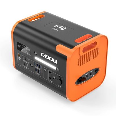 40ah zonne-energiegenerator stroom aansluiting 2200W Draagbare camping zonne-energiecentrale Oranje Zwart
