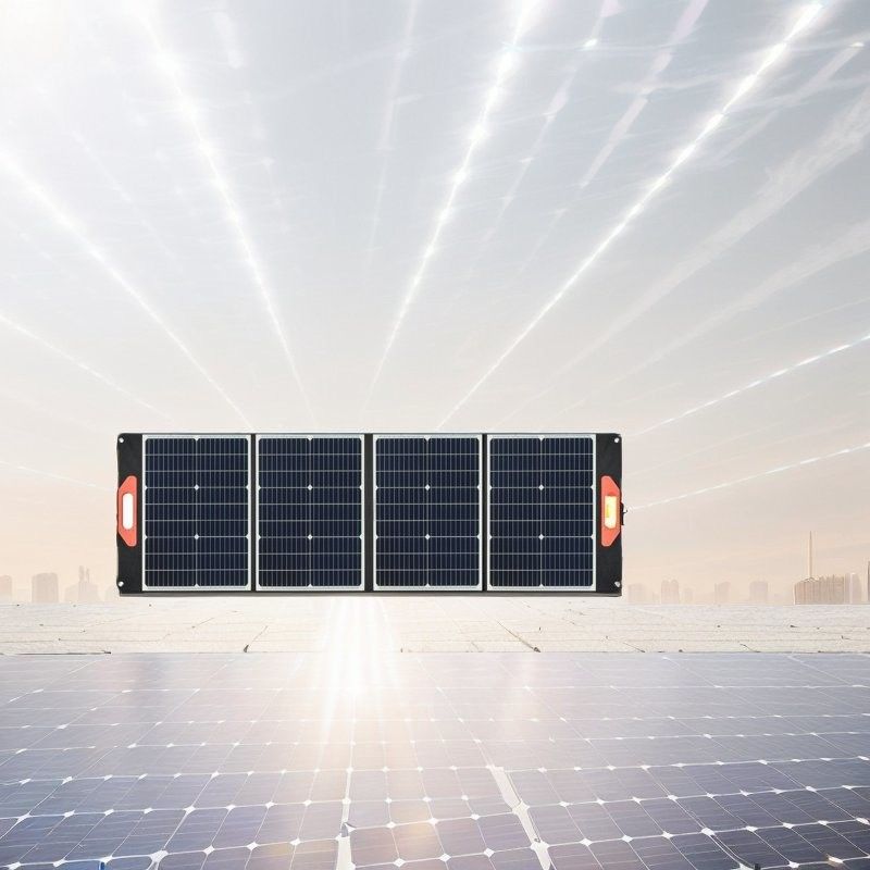 Verstelbare benen Zwart opvouwbaar zonnepaneel van 200 W voor het opladen van een 12 V batterij in het kamperen