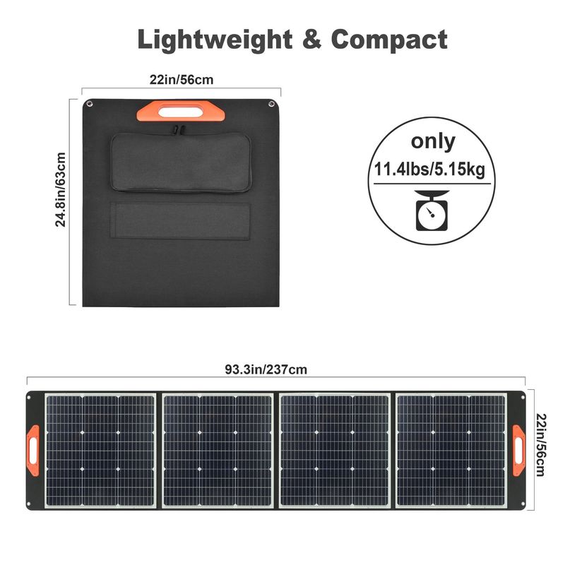 Stroomvoorziening 200W zonnepaneeloplader Draagbaar zonne-energiesysteem met CE-certificering