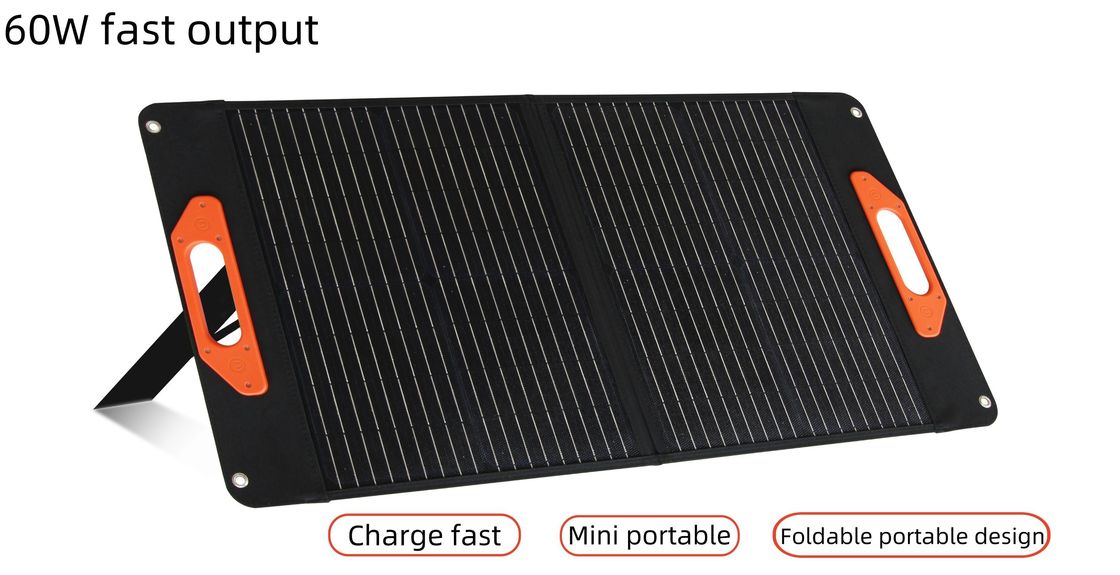 UB-60 Zwart flexibel opvouwbaar draagbaar zonnepaneel 60W voor reizen en boten en RV's