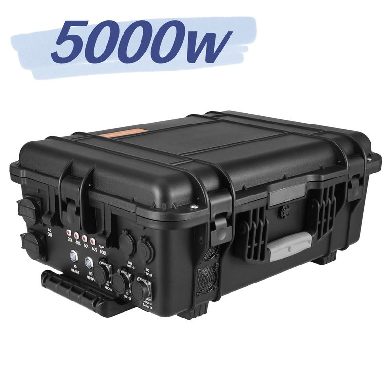 220V Outdoor Camping LiFePO4 5000W Grote capaciteit draagbare elektriciteitscentrale met wielen trolley