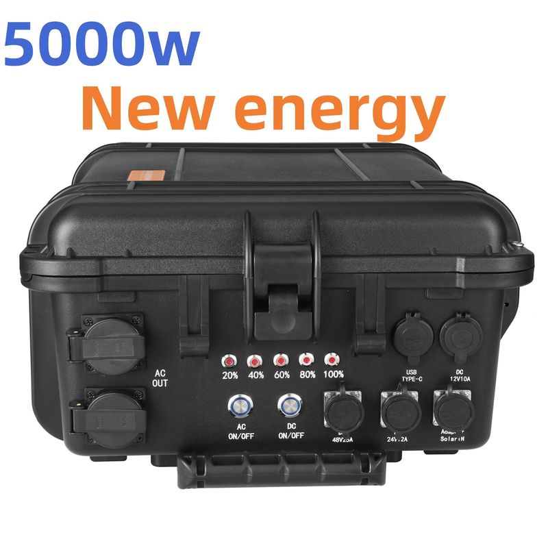 5000W AC Outlet Draagbare zonnecentrale Noodgenerator Oplaadbare omvormer Powerbank met 110V/220V