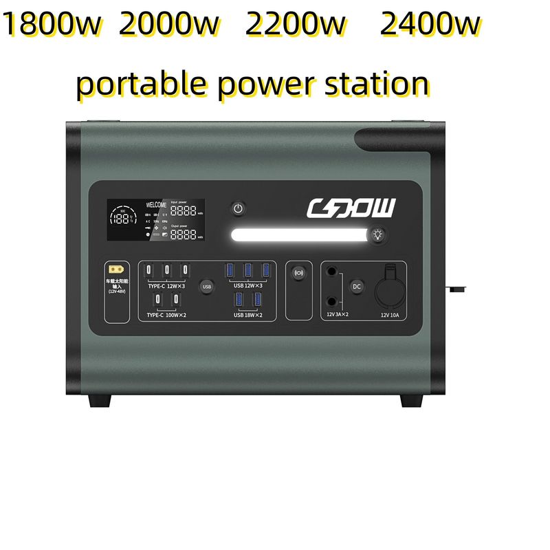 2048wh zonne-energiecentrale met inverterpaneel en 220V AC-uitgang draagbare voedingsbron