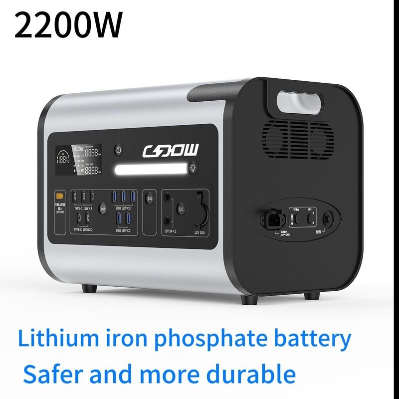 2048wh Nominale capaciteit Buitenste elektriciteitscentrale voor PV-laden en draadloos laden