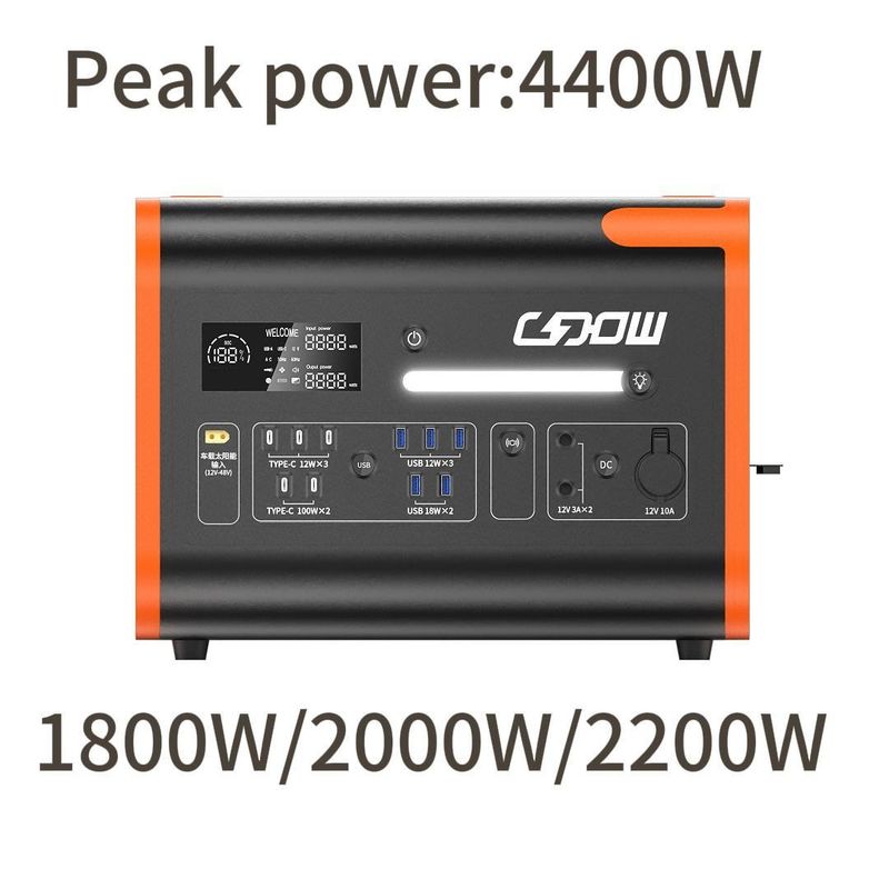 Zonnepaneelcentrale 2200W draagbare generator met AC/DC 230V uitgangskrachtbank