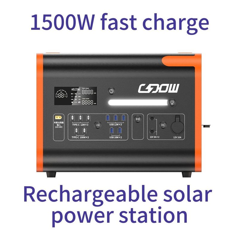 Draagbare zonne-energiecentrale 2200W LiFePO4 batterijgenerator voor gezin en noodgevallen