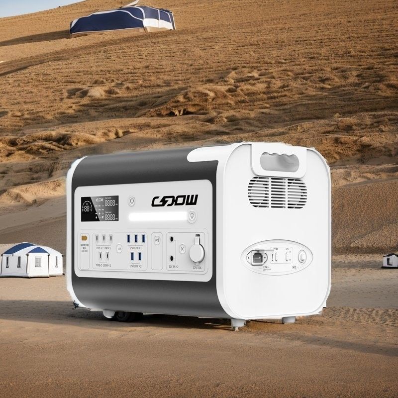 Draagbare mobiele elektriciteitscentrale 2200W voor het opladen van auto's en zonne-energie 405*275*303mm