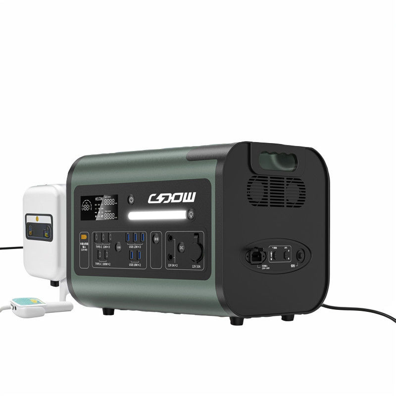 2048wh LiFePO4 Veilige batterijopslag Zonne-oplader Power Generator Mobiele stroom 1500W Mains