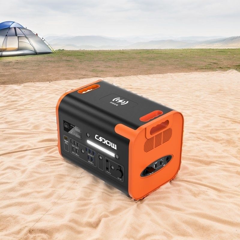 Zwart met oranje 2200W/2048wh Energieopslag Stroomvoorziening Lithium LiFePO4 Batterij Draagbare generator Zonnecel Mobiele elektriciteitscentrale