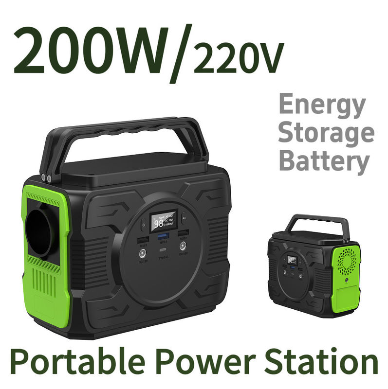 200 W buitenkrachtbank met lithium-ionbatterij en wisselstroom-uitgangsspanning 110/220V-50Hz/60Hz