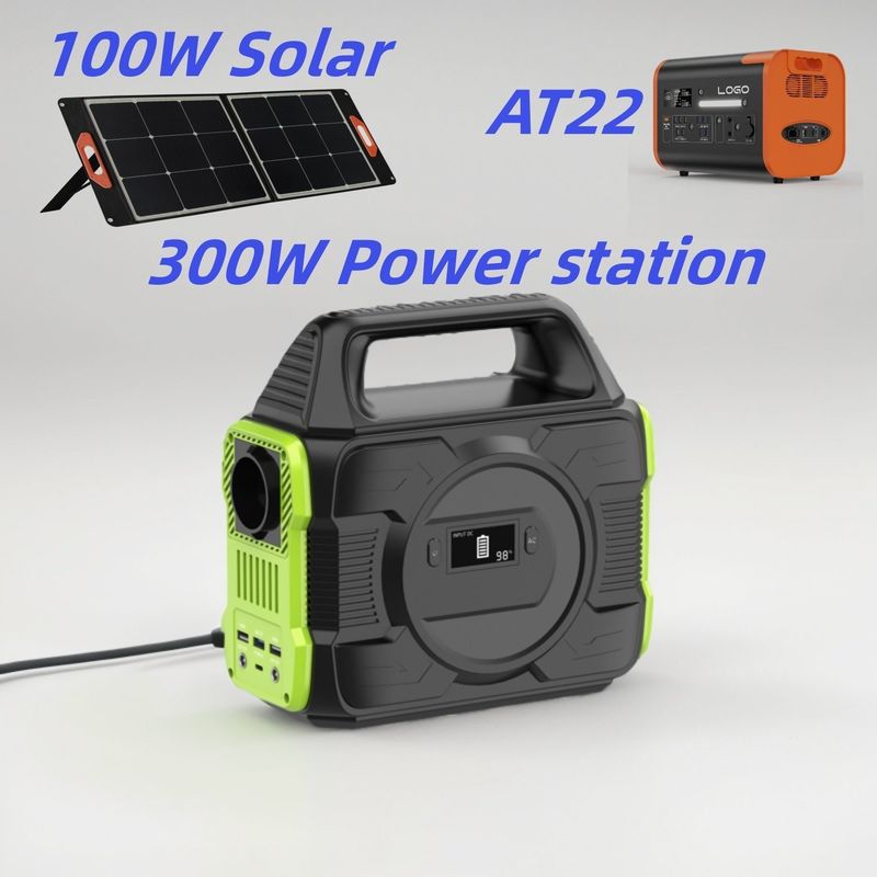 300W AC DC Dual USB Type C Charging Draagbare mobiele elektriciteitscentrale voor zonne-generator