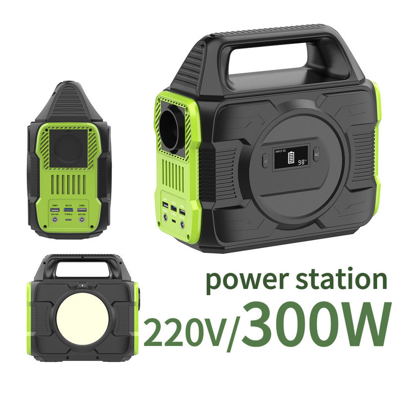 Draagbare elektriciteitscentrale van 300 W met EU-AC-aansluiting en verwisselbare batterij zonne-generator