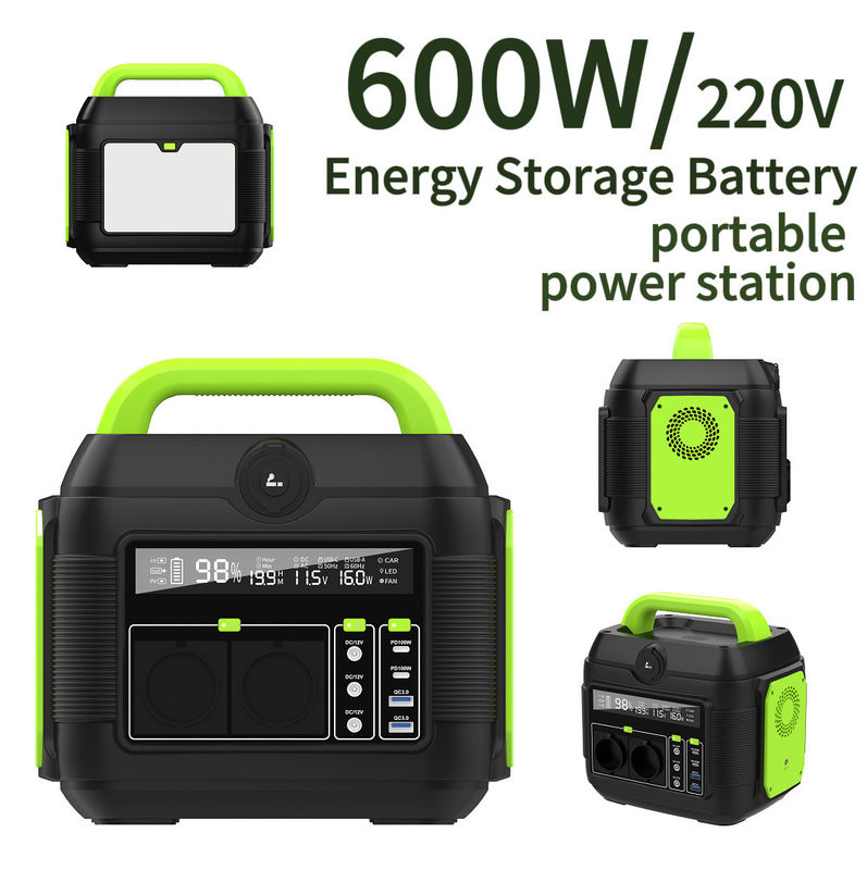 Multifunctionele draagbare powerbank met 600W-uitgang en lange levensduur lithiumbatterie
