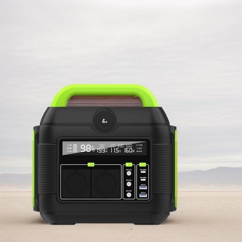 Draagbare mobiele generator van 600 W met een AC-aansluiting en een LCD-scherm