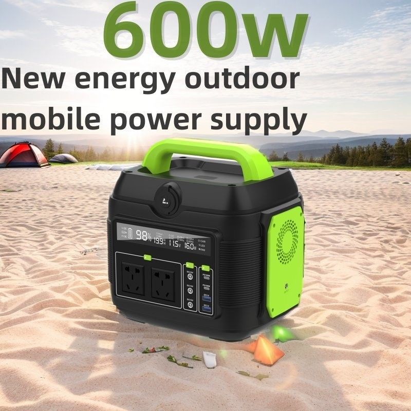 Draagbare campingcentrale 600W zonne-generator met een AC-aansluiting 258*212*249mm