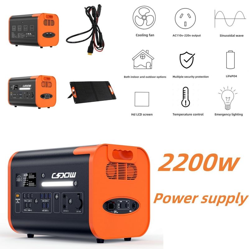 Draagbare elektriciteitscentrale 600W 1500W 2000W 2200W Lithiumbattery oplaadbare zonne-energie generator voor buiten camping en thuis nood