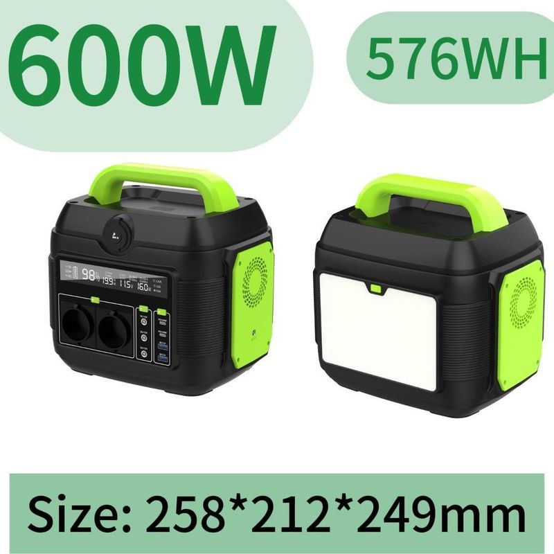 600W draagbare zonne-energiecentrale zonne-generator met LED-licht 11W en op aanvraag
