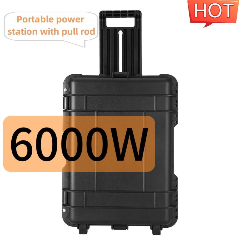 Multifunctionele draagbare zonne-energiegenerator voor buitenshuis van 6000 W met wisselstroomstroom van maximaal 15 A