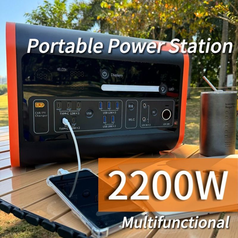 2200W draagbare zonne-energiecentrale generator voor camping milieuvriendelijk en op maat