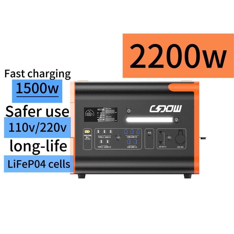 220V±5% wisselstroom Uitgangsspanning 15W Draadloos opladen Langdurige levensduur LiFePO4 cellen Snel opladen