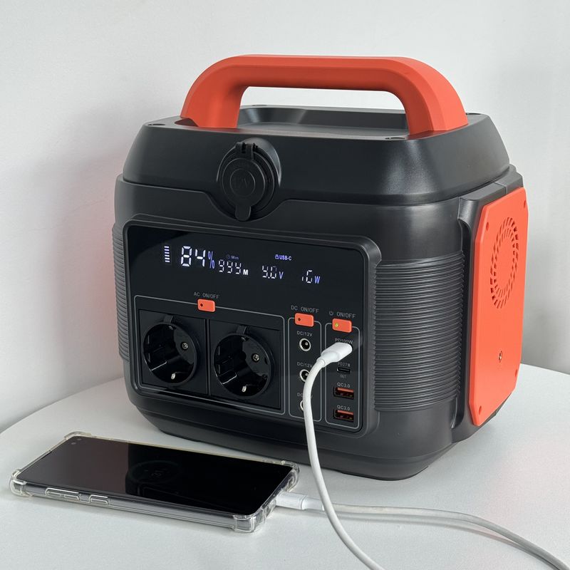 600W draagbare mobiele stroom 6kg Oranje Zwart Outdoor Indoor Emergency Energy Storage Power