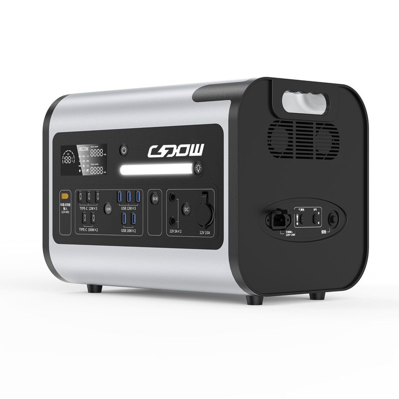 Draagbare zonne-energiecentrale van 2200 W met LiFePO4-batterij en auto-oplader met uitgang 12V/10A