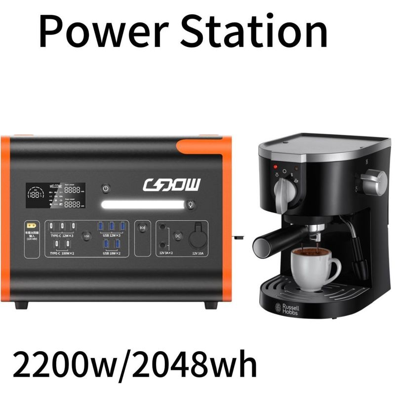 Zonne-energie en lithium-ijzeren batterijgenerator 2200W draagbare elektriciteitscentrale voor AT22