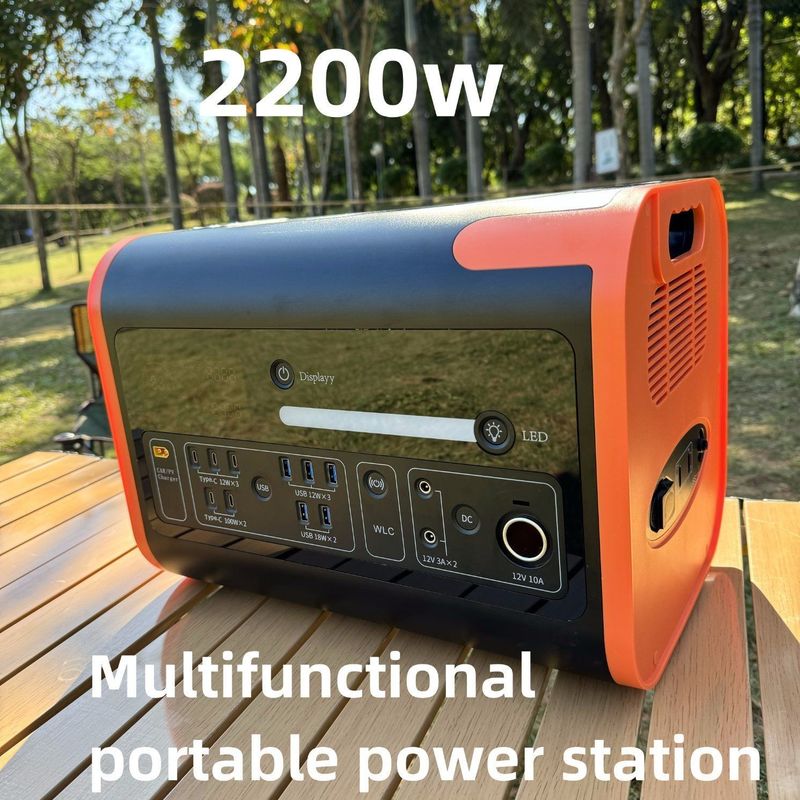 2200W zonne-energiegenerator voor snel opladen en draadloos opladen in noodsituaties