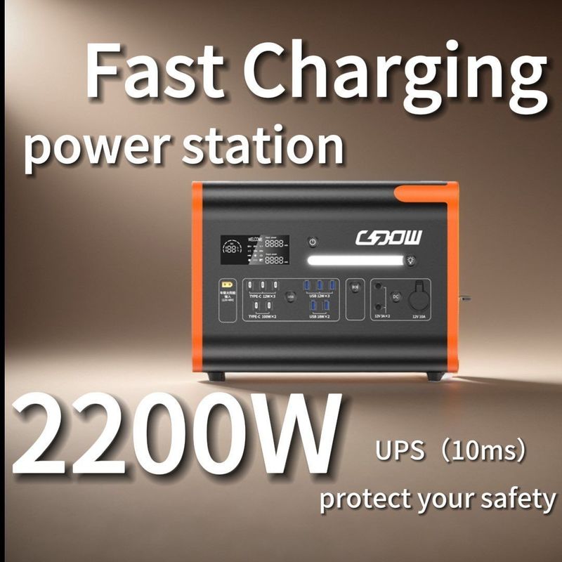 Pure Sine Wave 2000W Solar Portable Power Generator LiFePO4 Batterij en BMS bescherming